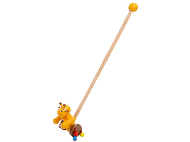 Fa tolóka zsiráffal (13×10×54 cm)