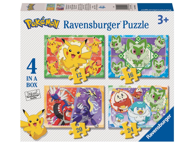 Puzzle 4in1 - Pokémon, 4 nehézségi szint