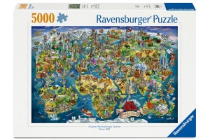 5000 db-os világtérkép puzzle doboza