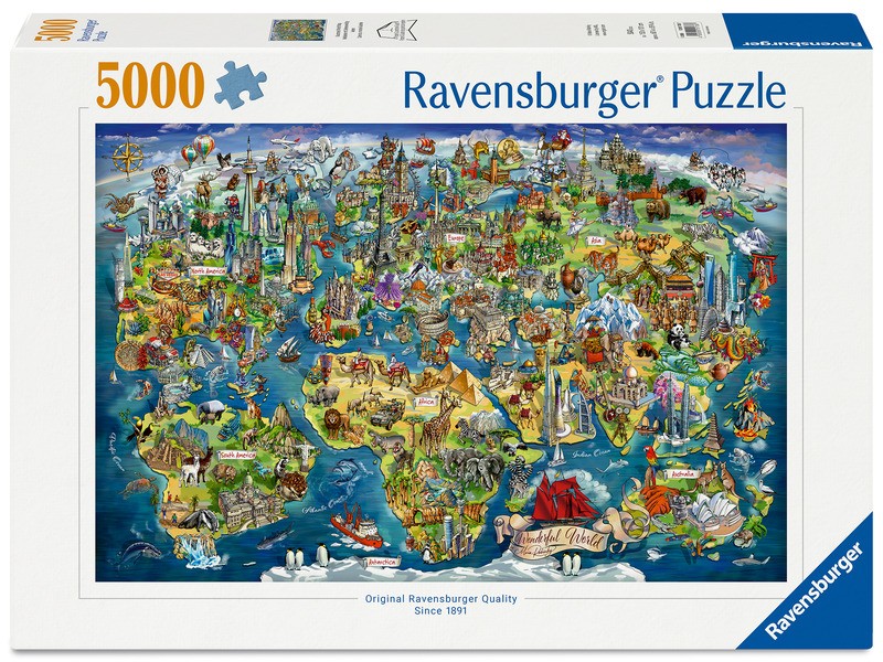 5000 db-os világtérkép puzzle doboza