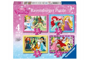 Puzzle 4in1 - Disney Hercegnők