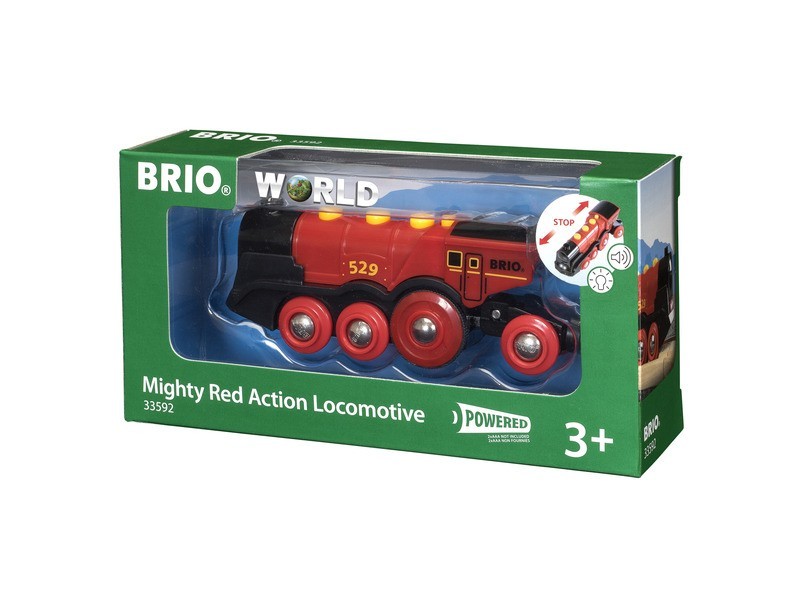 BRIO nagy piros lokomotív – piros gőzmozdony 13,7×5 cm