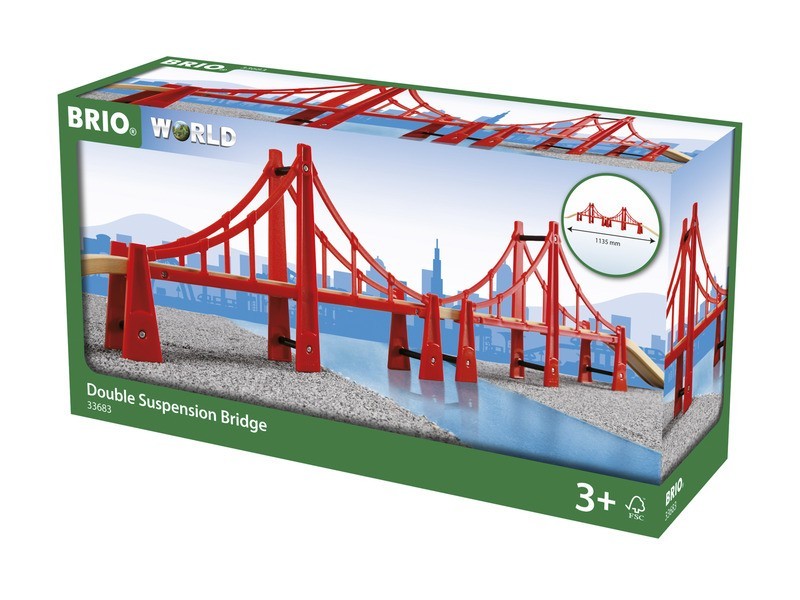 BRIO kétpillérű fa híd – gyerekvasút kiegészítő