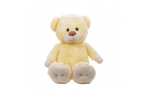 Világosbarna 50 cm plüssmackó, puha hosszú szőr