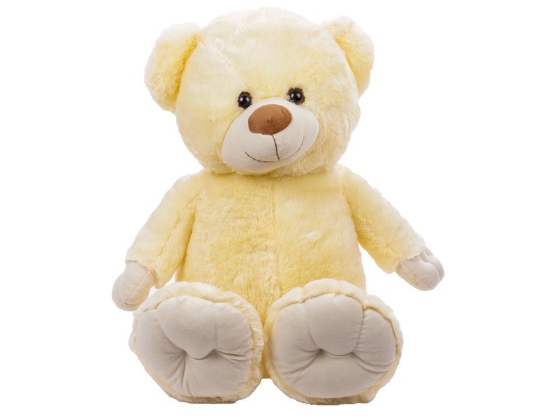 Világosbarna 50 cm plüssmackó, puha hosszú szőr