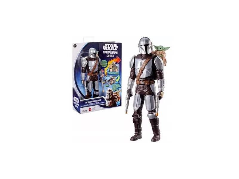 Hasbro Star Wars Mandalóri és Grogu beszélő figura 30 cm