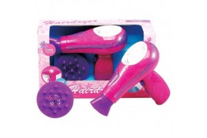 Rózsaszín csillámos világító hajszárító készlet