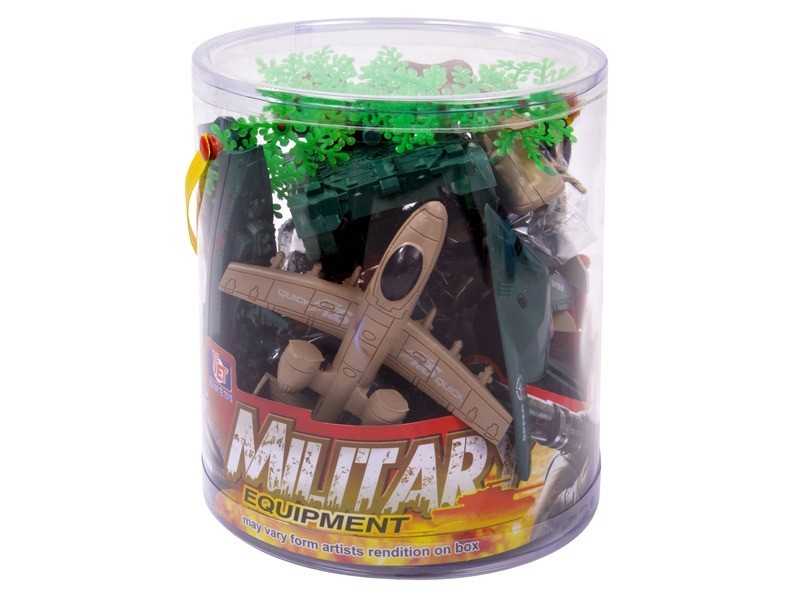 Nagy katonai játékkészlet: katonák, járművek, terep