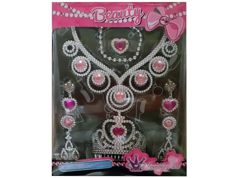 Hercegnő ékszer készlet – tiara, nyakék, fülbevaló