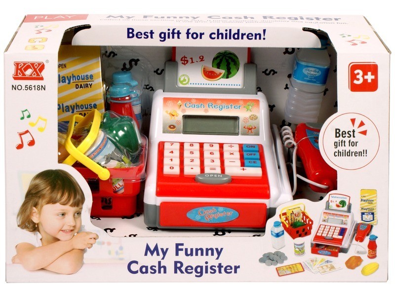 Elemes pénztárgép (piros-fehér)