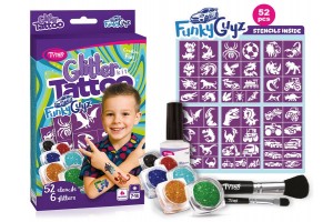 FunkyGuys csillámtetoválás szett - minták és csillámok