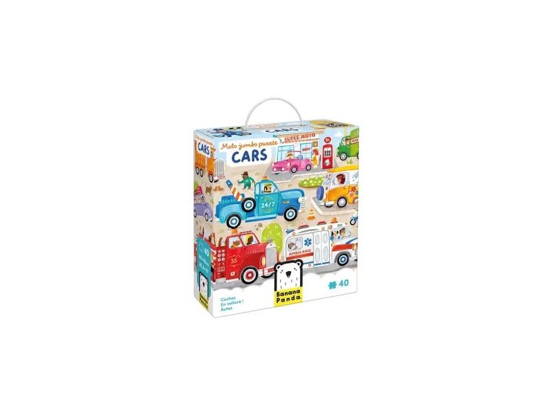 Óriás járműves padlópuzzle 40 db, díszdoboz