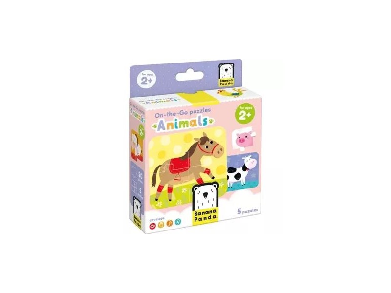 Úti kirakó - farmállatok, 5 puzzle, 20 darab
