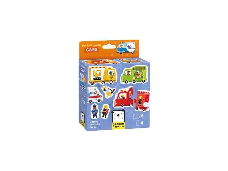 Első kirakóm - járművek, 8 jármű, 4 figura