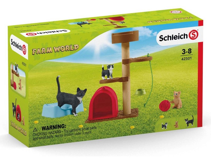 Schleich macska játék készlet - 3 macska és kiegészítők