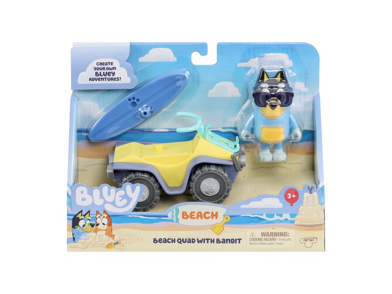 Bluey quad játékszett – szörfdeszkával a strandra