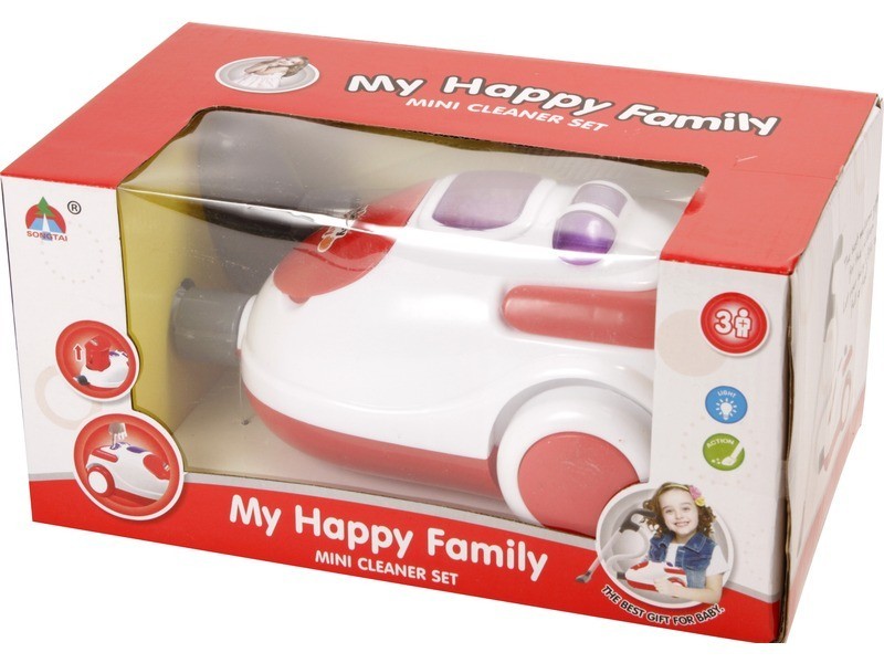 Piros-fehér elemes játék porszívó