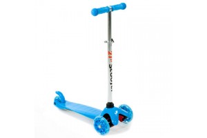 Kék háromkerekű LED-es roller