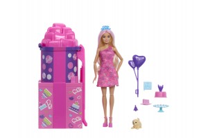 Barbie Party Reveal meglepetés szett csúszdával