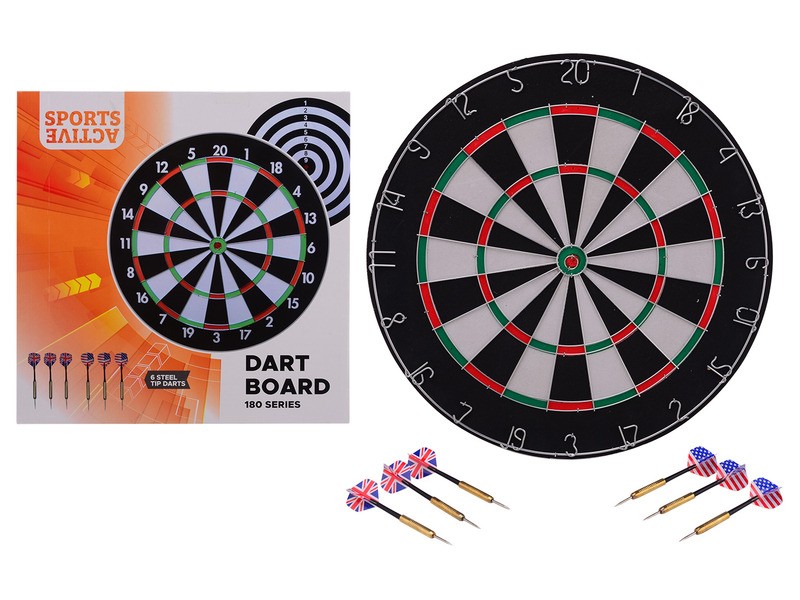 Sports Active darttábla 45x2 cm, 6 nyíllal, dobozban