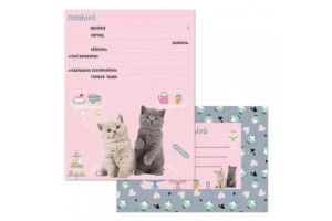 Cute Animals Tea Party partimeghívó – cicás grafika