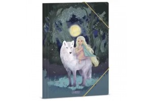 Northern Lights A/4 gumis mappa – kislány és fehér farkas