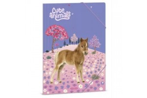 Cute Animals ló gumis mappa A/4 - csikó minta