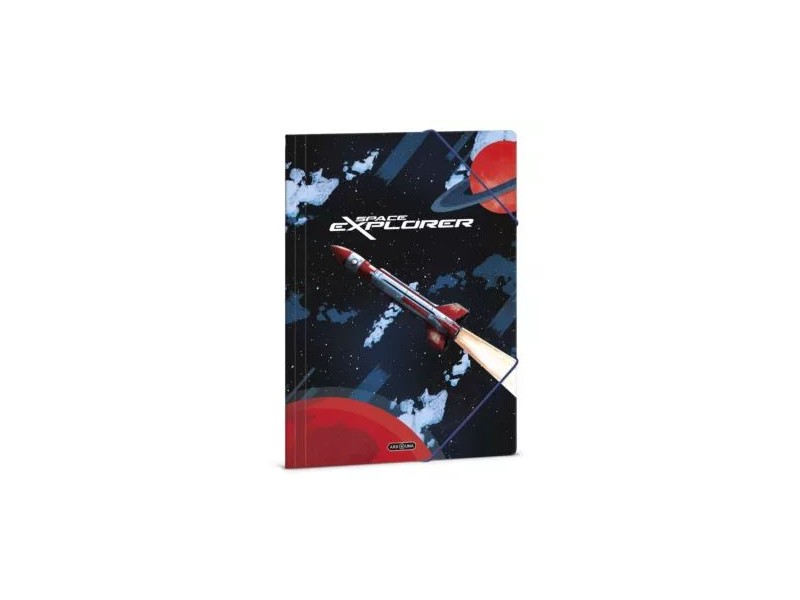 Space Explorer A/4 gumis mappa – űr design, fényes borító
