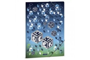 Geek A/4 gumis mappa – kockás-pixeles dizájn