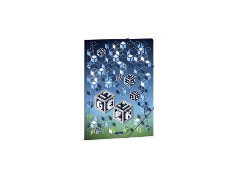 Geek A/4 gumis mappa – kockás-pixeles dizájn