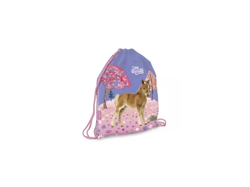 Cute Animals csikós tornazsák – lila virágos minta