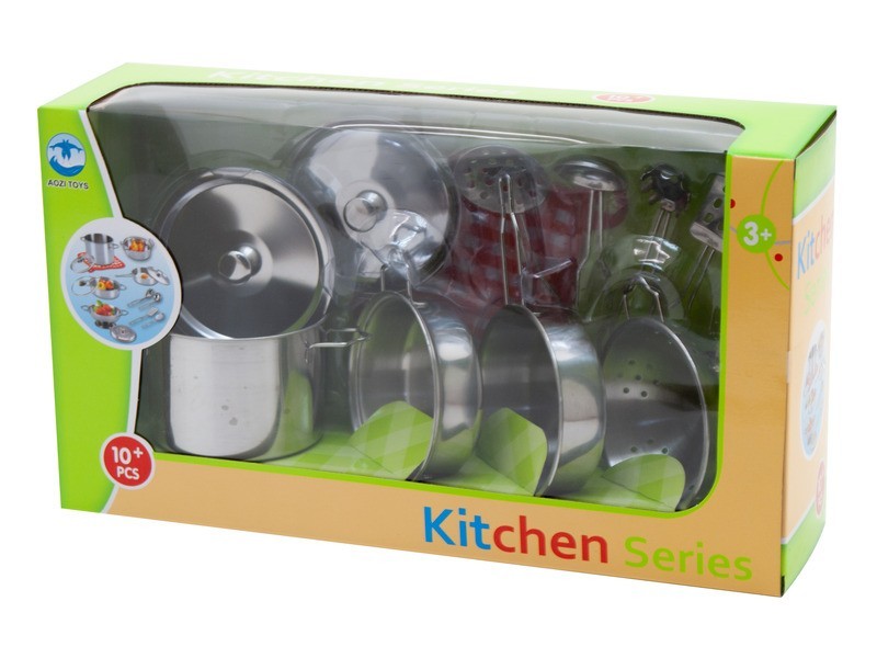 Konyhai fém edénykészlet – rozsdamentes, 10+ darab