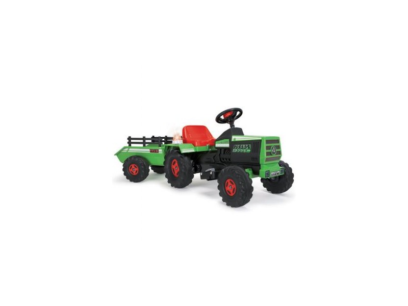 Injusa zöld elektromos utánfutós traktor 6V