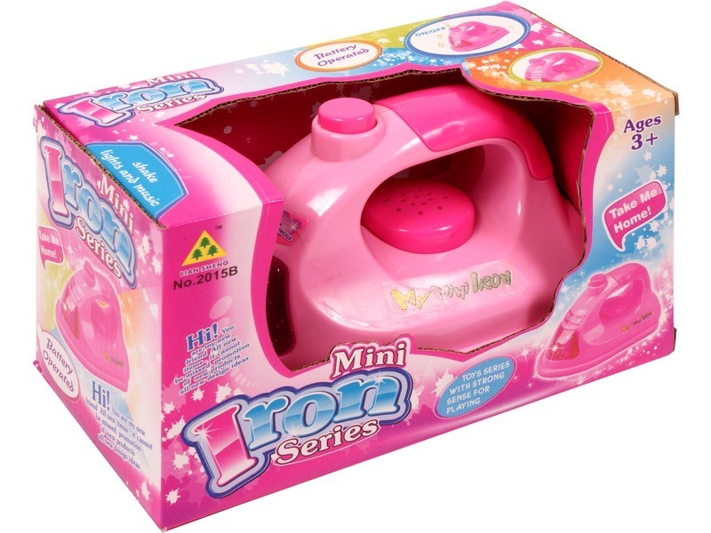 Elemes játék vasaló - rózsaszín, világító