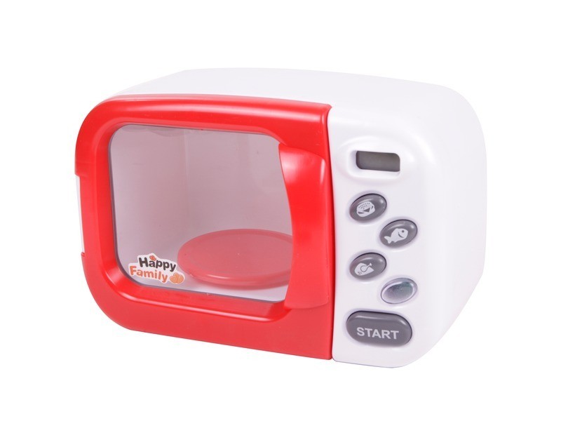 Mikrohullámú sütő játék - fehér-piros, forgótárcsás