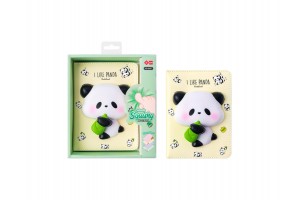 Pandás squishy füzet, 128 oldalas, puha borító