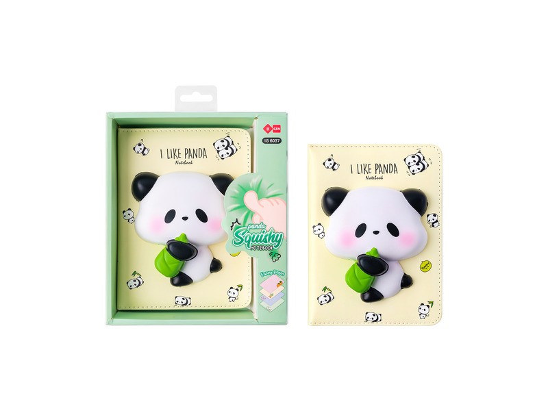 Pandás squishy füzet, 128 oldalas, puha borító