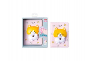 Macskás squishy füzet – puha borítás, aranyos mintás