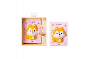 Mókusos squishy füzet – puha borító
