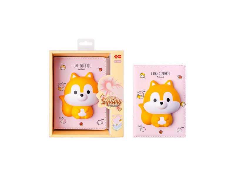 Mókusos squishy füzet – puha borító