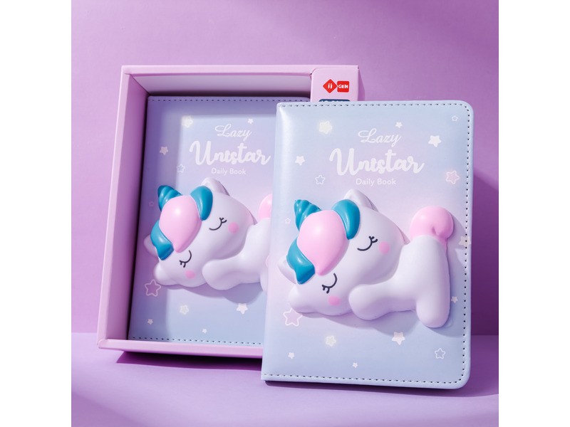 Unikornisos mini squishy füzet – puha borító