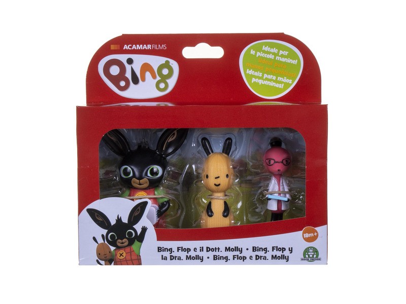 Bing és barátai 3 db műanyag figura (Bing, Dr. Molly, Flop)