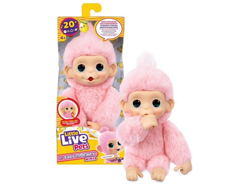 Little Live Pets Mini Maki Pink - rózsaszín plüssfigura