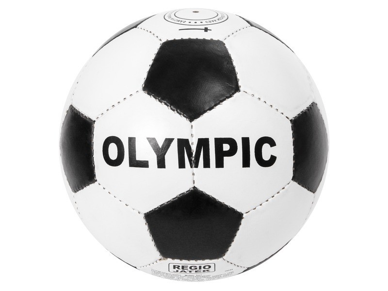Olympic műbőr focilabda - 22 cm, fehér-fekete