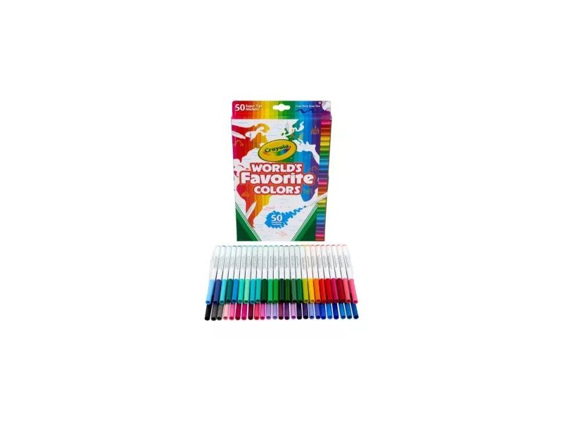 Crayola 50 db filctoll – Super Tips, élénk színek