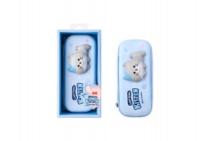 Macskás squishy tolltartó — puha és aranyos