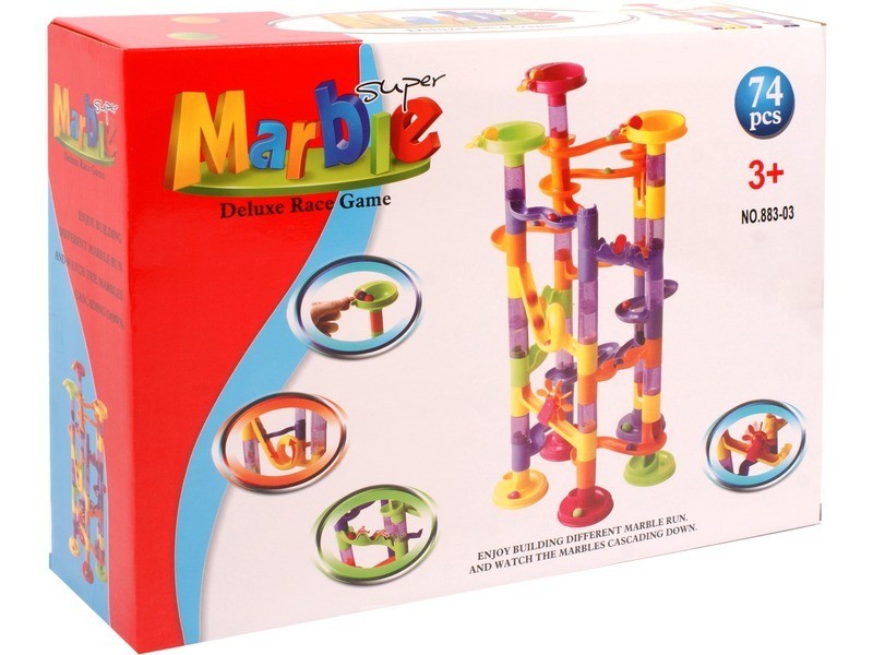 Marble 74 darabos műanyag golyópálya - pálya és golyók