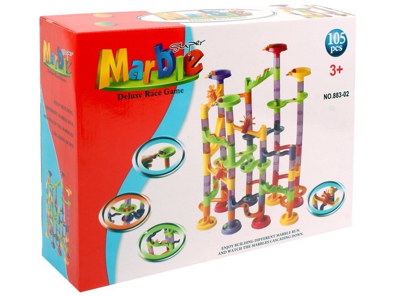 Marble 105 műanyag golyópálya – 75 elem, 30 golyó