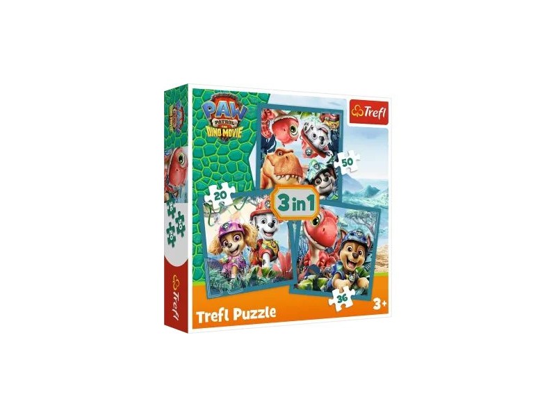Trefl Mancs őrjárat és Dínó-sziget 3 az 1-ben puzzle