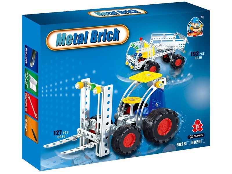 Targonca 127 darabos fém építőjáték - összeépítve